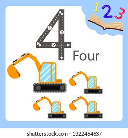 Illustrator of four number digger