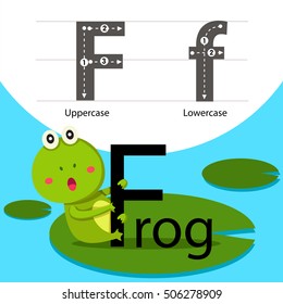 Illustrator of frog with f font