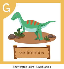 Illustrator of G for Dinosaur gallimimus