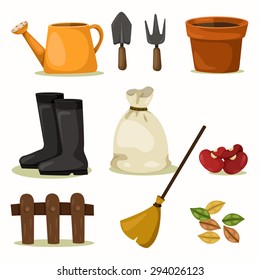 Illustrator of Gardening Tools set two