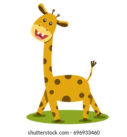 Illustrator of giraffe smile and fun