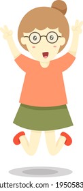 Illustrator of girl funny
