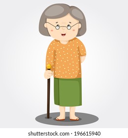 Illustrator of grandmother smile