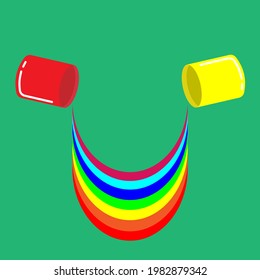 illustrator graphic of cans and rainbows. vector - EPS10