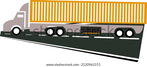 illustrator graphic of\
container truck icon . perfect for logistics delivery,package\
delivery, etc.