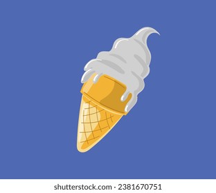 gráfico ilustrador de helado en forma vectorial sobre un fondo azul, este vector es bueno para logotipos, cubiertas,