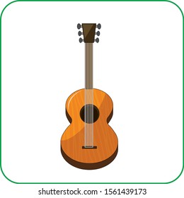 Illustrator of guitar isolated on white background vector icon