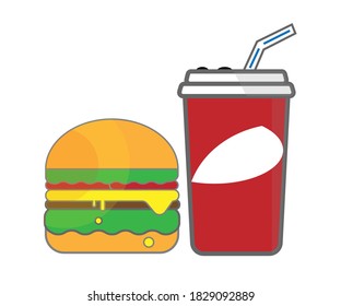 Illustrator hamburger and drink icons