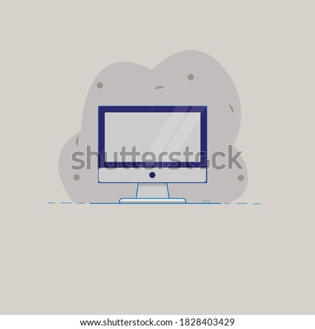 Illustrator iMac Desk Illustration Design.