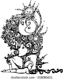 Illustrator für Kunstdesign der Vorstellungslinie