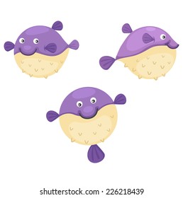 Illustrator of  isolated puffer fish vector