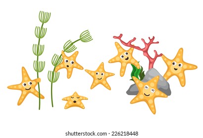 Illustrator of  isolated starfish vector