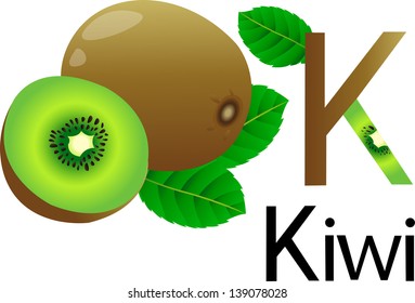 illustrator k font with kiwi