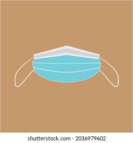 Illustrator of a light blue surgical mask 