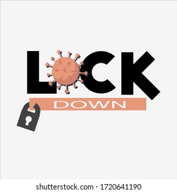 illustrator lockdown  from covid- 19 or corona virus desease 2019. with modern design and simple style.
