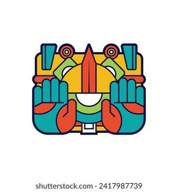 illustrator logo template aztec character one eye