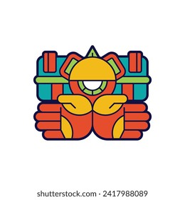 illustrator logo template aztec, with symbols of one eye and palm
