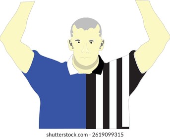 an illustrator of a man plays football player