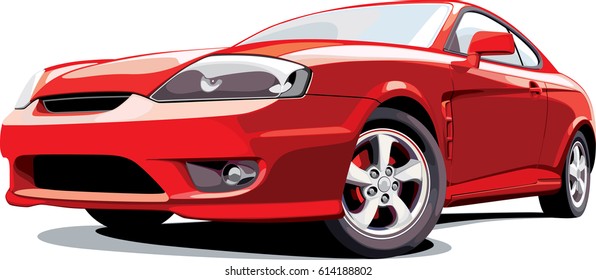 illustrator Modern Fast Red Car 
