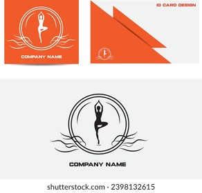 Illustrator monochrome style yoga logo design