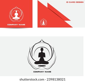 Illustrator monochrome style yoga logo design
