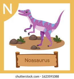 Illustrator of N for Dinosaur noasaurus