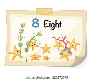 Illustrator of number eight starfish vector