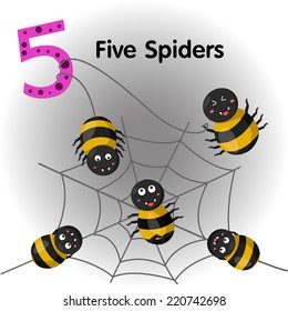 Illustrator of number five spiders