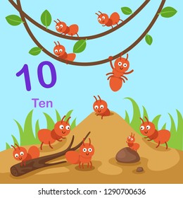 Illustrator of number ten vector