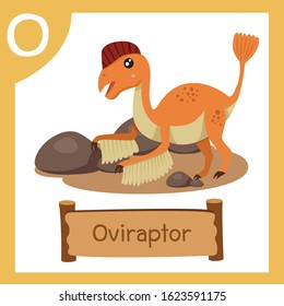 Illustrator of O for Dinosaur oviraptor