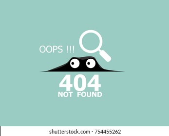 illustrator of oops 404 error page not found vector background