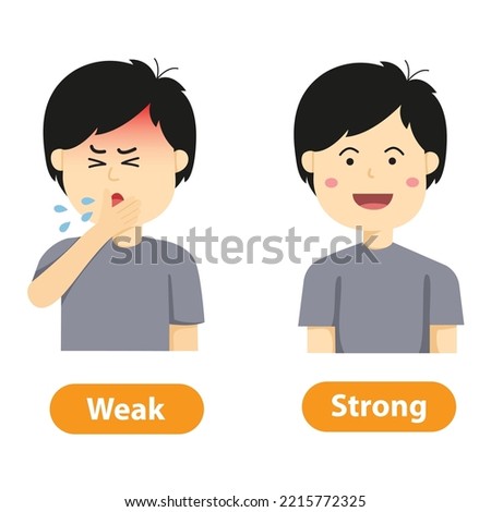 Illustrator of opposite strong and weak