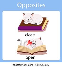 Illustrator Opposites Close Open: vector de stock (libre de regalías ...