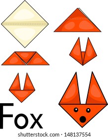 Illustrator of origami fox face