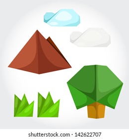 Illustrator of origami with nature