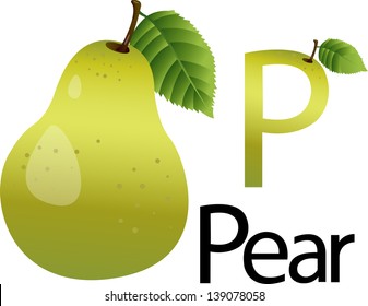Illustrator p font with pear