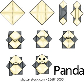 Illustrator of panda origami