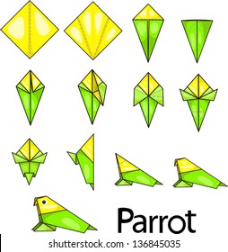 Illustrator of Parrot origami