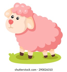 Illustrator of pink sheep