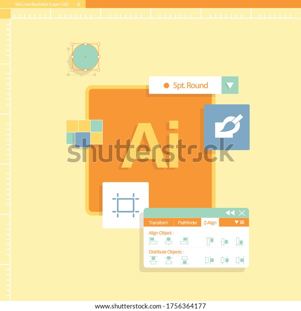 illustrator program tool\
with patel design