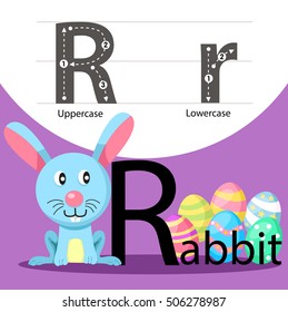 Illustrator of rabbit with r font