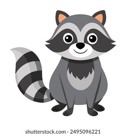 Illustrator of raccoon on white