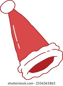 Illustrator of Red Santa Claus Hat Hand drawn.
