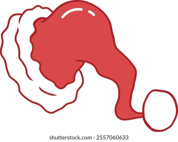 Illustrator of Red Santa Claus Hat Hand drawn.