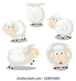 Illustrator of sheep funny cartoon