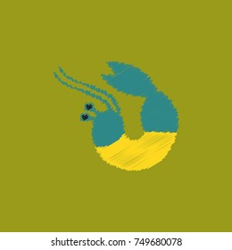 Illustrator of shrimp in Hatching style