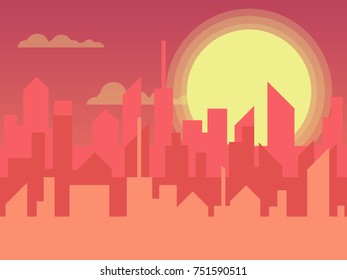 illustrator of silhouette cityscape, urbanscape background vector