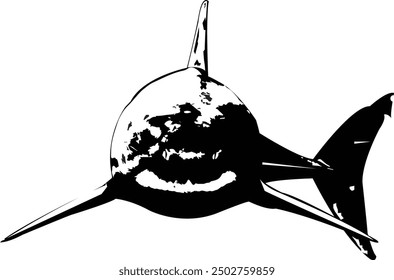 illustrator simple shark design art 