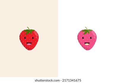 Illustrator Strawberry Cartoon Vector and Funny Cartoon