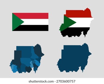 Illustrator, Sudal Map, Sudal State Lines und Flag